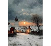 Diamond Art House, Snow Scene 5D Diamond Painting Kits, 5D Full Drill Crystal Art Kits for Adults, Cross Stitch Embroidery Crafts Pictures, DIY Adult Crafts, Gifts, Home Decoration, 60x90cm O-6386