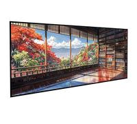 Diamond Art Houses Diamont Painting Kits Adults Bookshelf Diamonds Painting Full Drill Crystal Kits for Adults Beginners, DIY Cross Stitch Embroidery Crafts Pictures, for Gifts 90x180cm PJY9 G-J