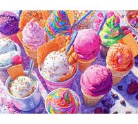 Diamond Art Ice Cream Diamond Painting Kits for Adults, Dessert Crystal Art Kits for Beginners, DIY 5D Full Drill Crystal Embroidery Cross Stitch Canvas Pictures, Room Decor Gifts 90x70 cm F0-886