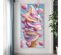 Diamond Art Ice Cream Large Diamond Painting Kits for Adults Love, 5D Crystal Art Kits for Adults, DIY Square Drill Crystal Embroidery Cross Stitch Mosaic Painting, Room Decor Gifts 100x200 cm M-5