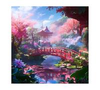 Diamond Art Japan 2026 New Diamond Painting Landscape 40x40cm,Crystal Art 5D DIY Square Drill Mosaic Kit for Adults,Arts and Crafts for Adults Christmas Halloween New Year Gifts Home Decoration O-640z
