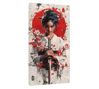 Diamond Art Japan Diamond Painting Kits for Adults, DIY Full Drill Warrior Dimond Painting for Kids, 5D Embroidery Cross Stitch Rhinestone Crystal Gem Art Pictures, Home Wall Decor 32x16inch t-8414