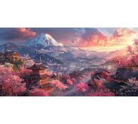 Diamond Art Japan Diamond Painting Palace Dimond Art Kits Adults, 5D DIY Full Drill Crystal Arts Embroidery Cross Stitch Canvas Paint by Numbers for Beginner, Room Decor, Gifts Women 10x20cm J2-3842