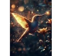 Diamond Art Kingfisher, DIY Diamond Painting Flowers, Square Dimond Crystal Art Kits for Adults, Beginner 5D Full Drill Paintings Kits, Crafts for Adults for Decor Gifts 12 x 16 Inch - FZ2509212
