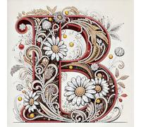 Diamond Art Kit 5D DIY Daisy Red Letter Partial Drill Canvas(B)