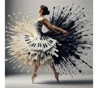 Diamond Art Kit for Adults,5D Abstract Piano Girl Diamond Painting Kits for Adults Kids DIY Crystal Rhinestone Embroidery Cross Stitch Full Art Craft Picture Home Wall Decor Gifts Round Drill,24x24 in