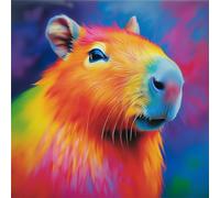 Diamond Art Kit for Adults,5D Colorful Capybara Diamond Painting Kits for Adults Kids DIY Crystal Rhinestone Embroidery Cross Stitch Full Art Craft Picture Home Wall Decor Gifts Round Drill,12x12 in