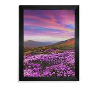 Diamond Art Kit, Mountain Flower Landscape, 5D Mosaic Art, Psychedelic Dream, Colorful Sky, Diamond Painting, Fully Pasted Type, DIY and Handmade Painting, Craft Kit, Art, Wooden Frame Included, 15.7