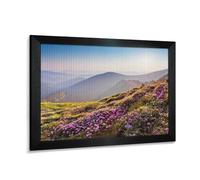 Diamond Art Kit, Mountain Flowers, 5D, Mosaic Art, Flower Bushes, Diamond Painting, Fully Pasted Type, DIY, Handmade Painting, Craft Kit, Art, Wooden Frame Included, 15.7 x 19.7 inches (40 x 50 cm)