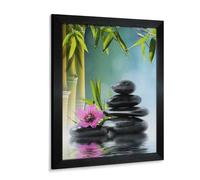 Diamond Art Kit, Mountain of Bamboo Flowers, 5D, Mosaic Art, Zen, Diamond Painting, Fully Pasted Type, DIY and Handmade Painting, Craft Kit, Art, Wooden Frame Included, 15.7 x 19.7 inches (40 x 50 cm)