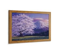 Diamond Art Kit, Purple Flower Trees, Mt. Fuji 5D Mosaic Art, Animation Beautiful and Realistic Landscape, Diamond Painting, Fully Pasted Type, DIY/Handmade Painting, Craft Kit, Art with Wooden Frame