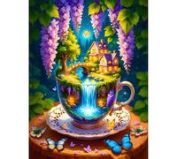 Diamond Art Kits, 5D Fantasy Teacup Diamond Painting for Adults 12x16 Inch