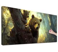 Diamond Art Kits Adults 180 x 80 cm, Large Bear Diamond Painting Kits for Adults, DIY Full Square Drill Crystal Art Painting, Cross Stitch Embroidery Kit with Diamonds for Wall Decor (Animals) I-64