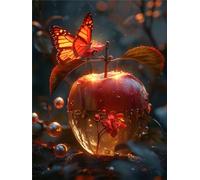 Diamond Art Kits Adults, 30x40cm 5D DIY Flower Diamond Art Apple Painting Kit Full Drill, Painting by Numbers Full Drill Embroidery Crystal Art Cross Stitch Arts and Crafts for Room Decor and Gifts