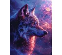 Diamond Art Kits Adults, 40x50cm 5D DIY Wolf Diamond Art Purple Painting Kit Full Drill, Painting by Numbers Full Drill Embroidery Crystal Art Cross Stitch Arts and Crafts for Room Decor and Gifts