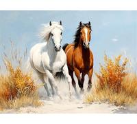Diamond Art Kits Adults, 5D Animal Diamond Painting Kit, DIY Full Drill Dimond Art Horse Crystal Gem Crafts for Beginners Dimond Embroidery Canvas Picture for Home Wall Decor Gifts 10x15cm X-981