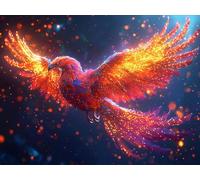 Diamond Art Kits Adults, 5D Animal Phoenix Diamond Painting, DIY Full Round Drill Embroidery Diamond Crystal Gem Art Kits and Adults Christmas Home Wall Accessories Gifts, Beginners 45x60 cm JZ-47
