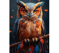 Diamond Art Kits Adults,5d Bird Round Full Drill Diamond Painting Feather Crystal Art Kits DIY Gem Embroidery Cross Stitch Arts and Crafts Canvas Paint by Numbers for Room Decor Gift 50x70cm T31