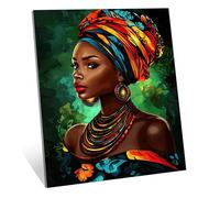 Diamond Art Kits Adults, 5D Diamond Painting Africa Crystal Arts and Crafts for Adults, DIY Cross Stitch Embroidery Gem Art Paintings, Woman Painting by Numbers for Home Wall Decor 30x40 cm H-3213