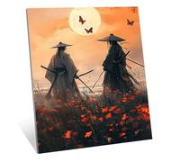 Diamond Art Kits Adults, 5D Diamond Painting Japan Crystal Arts and Crafts for Adults, DIY Cross Stitch Embroidery Gem Art Paintings, Warrior Painting by Numbers for Home Wall Decor 30x40 cm H-633