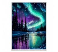 Diamond Art Kits Adults, 5D Diamond Painting Kit For Beginners With Northern Lights Landscape Design, Gem Art DIY Craft Kit With Accessories For Home Wall Decor And Relaxing Creative Gift 12x16 Inch