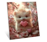 Diamond Art Kits Adults, 5D Diamond Painting Love Crystal Arts and Crafts for Adults, DIY Cross Stitch Embroidery Gem Art Paintings, Hedgehog Painting by Numbers for Home Wall Decor 50x70 cm H-5526