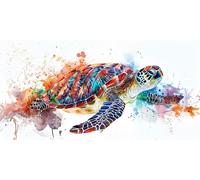 Diamond Art Kits Adults, 5D DIY Colorful Turtle Diamond Painting Kits for Beginners Kids, Square Full Drill Gem Art Crystal Rhinestone Embroidery Crafts Canvas Painting for Wall Decor 90x180cm, P8302