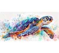 Diamond Art Kits Adults, 5D DIY Colorful Turtle Diamond Painting Kits for Beginners Kids, Square Full Drill Gem Art Crystal Rhinestone Embroidery Crafts Canvas Painting for Wall Decor 90x180cm, P8321