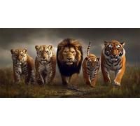 Diamond Art Kits Adults, 5D DIY Tiger Diamond Painting Kits for Beginners Kids, Square Full Drill Gem Art Crystal Rhinestone Embroidery Crafts Canvas Painting for Home Wall Decor 40x80cm, P7365