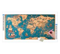 Diamond Art Kits Adults, 5D Large Diamond Painting World Map DlY Full Square Drill Cross Stitch Crystal Art Diamond Pictures for Home Canvas Decoration Sequin Gem Arts Crafts 60x30cm/24x12in O-475