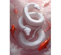 Diamond Art Kits Adults, 5D Snake Diamond Painting Kits Full Drill Crystal Art, Diamond Art Fish Pictures Embroidery Cross Stitch Diamond Arts and Crafts for Kids Beginner Room Decor 50x70 cm L-4