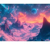 Diamond Art Kits Adults,5d Starry Sky Round Full Drill Diamond Painting Moon Crystal Art Kits DIY Gem Embroidery Cross Stitch Arts and Crafts Canvas Paint by Numbers for Room Decor Gift 50x80cm T327