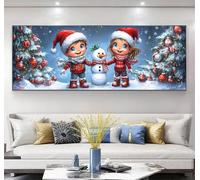 Diamond Art Kits Adults, 5D Winter Diamond Painting Kits for Adults Christmas Pattern with Full Square Drill Large Canvas, DIY Beginner Gem Crystal Art for Home Wall Room Decor, 40x120inch, Model204