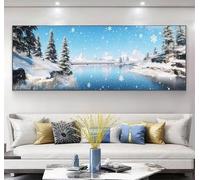 Diamond Art Kits Adults, 5D Winter Diamond Painting Kits for Adults Snowflake Pattern with Full Square Drill Large Canvas, DIY Beginner Gem Crystal Art for Home Wall Room Decor, 36x108inch, Model384