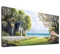 Diamond Art Kits Adults 90 x 40 cm, Large Landscape Diamond Painting Kits for Adults, DIY Full Square Drill Crystal Art Painting, Cross Stitch Embroidery Kit with Diamonds for Wall Decor (Garden) P-22