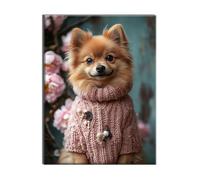 Diamond Art Kits Adults and Kids Animal Dog Adult Crystal Art Diamond Painting Kit, DIY Cross Stitch Embroidery Crafts Kit, for Home Room Wall Decor, Halloween Decorations, Gifts 35x45cm W-w-280