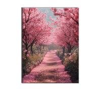 Diamond Art Kits Adults and Kids Flowers Path Adult Crystal Art Diamond Painting Kit, DIY Cross Stitch Embroidery Crafts Kit, for Home Room Wall Decor, Halloween Decorations, Gifts 70x95cm W-w-366