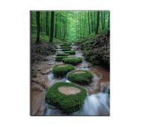 Diamond Art Kits Adults and Kids Forest River Adult Crystal Art Diamond Painting Kit, DIY Cross Stitch Embroidery Crafts Kit, for Home Room Wall Decor, Halloween Decorations, Gifts 30x40cm W-w-378