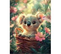 Diamond Art Kits Adults, Animal Diamond Painting Canvas 12x16 inch, 5D Square Drill Dimond Art Painting with Full Accessories, DIY Crystal Arts and Crafts for Adults for Autumn Home Decor (Cute) J-67