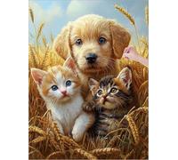 Diamond Art Kits Adults, Animal Diamond Painting Canvas 16x20 inch, 5D Square Drill Dimond Art Painting with Full Accessories, DIY Crystal Arts and Crafts for Adults for Autumn Home Decor (Cute) H-92