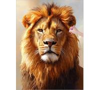 Diamond Art Kits Adults, Animal Diamond Painting Canvas 32x44 inch, 5D Square Drill Dimond Art Painting with Full Accessories, DIY Crystal Arts and Crafts for Adults for Autumn Home Decor (Lion) J-85