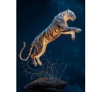 Diamond Art Kits Adults Animal Diamond Painting Tiger 5D Gem Art Square Full Drill Cross Stitch Kits Complete Set of Tools Adult Crafts Canvas Paintings for Wall Decor Gifts for Women 32x44in S-728