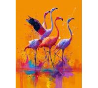 Diamond Art Kits Adults, Animal Flamingo 5D Diamond Painting Kits for Kids Beginners, DIY Round Full Drill Gem Crystal Art Cross Stitch Crafts Pictures Kit, for Home Wall Decor Gifts 50x67cm G-138