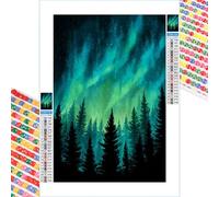 Diamond Art Kits Adults, Aurora Diamond Painting Kits with HD Canvas, DIY Gem Art Sparkle Rhinestone Cross Stitch Kits for Home Office Wall Art, Creative Craft Gift for Her, 30x50cm （Tree） 2Z#642
