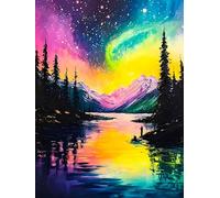 Diamond Art Kits Adults, Aurora Landscape & Starry Night, 30 x 40 cm | 5D Diamond Painting Kit with Full Round Diamonds, DIY Gem Art for Beginners & Relaxation, Home Wall Décor Gift