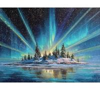 Diamond Art Kits Adults, Aurora Starry Sky 5D Diamond Painting Kits Kids Beginners, DIY Round Full Drill Gem Crystal Art Cross Stitch Crafts Pictures Kit, Home Wall Decoration Gifts 80x110cm G-421