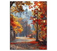 Diamond Art Kits Adults, Autumn Diamond Painting Kits for Adults, 5D Square Full Drill Crystal Art Embroidery Cross Stitch Kits, DIY Gem Painting by Numbers Pictures (Fallen Leaves) 16x28 in, Q-O127