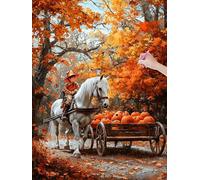 Diamond Art Kits Adults, Autumn Diamond Painting Kits for Adults, DIY Full Drill Crystal Art Cross Stitch Embroidery Kit Arts and Crafts for Beginner, Paint by Numbers for Home Decor, 50x70 cm, J-76