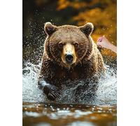 Diamond Art Kits Adults, Bear Diamond Painting Kits for Adults, DIY Full Drill Crystal Art Cross Stitch Embroidery Kit Arts and Crafts for Beginner, Paint by Numbers for Home Wall Decor, 40x50 cm, G-0