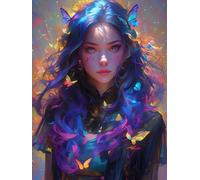 Diamond Art Kits Adults Beauty 12x16 inch, 2025 5d Diamond Painting Kit for Kids, DIY Full Drill Crystal Art Kits for Beginner, Cross Stitch Arts Crafts Pictures Embroidery Kit (Butterfly) Q-211T